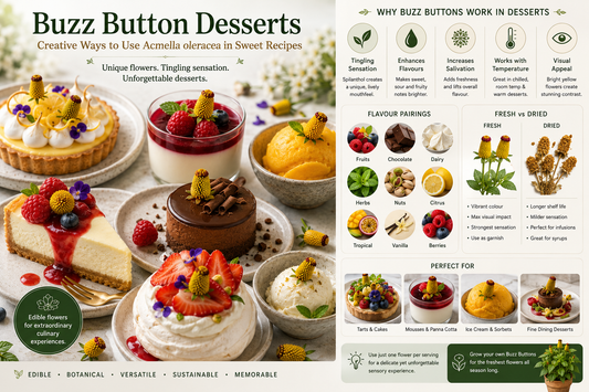 Buzz Button Desserts: Elegant Sweet Creations with Acmella oleracea