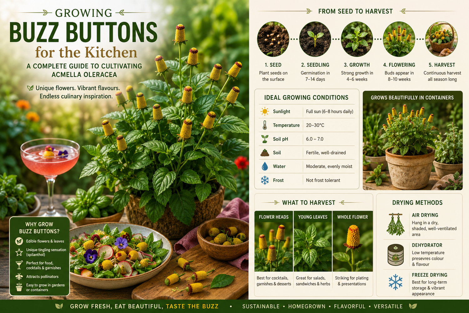 Growing Buzz Buttons for the Kitchen: Complete Guide to Cultivating Acmella oleracea