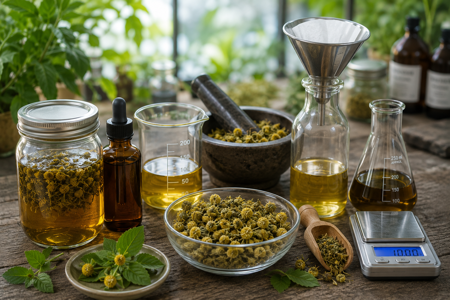 High-quality Spilanthol extraction begins with mature Acmella oleracea flower heads, followed by careful drying, appropriate solvent selection, controlled maceration, filtration, and independent laboratory verification.