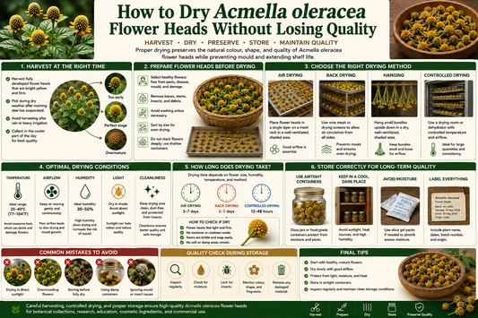 ow to Dry Acmella oleracea Flower Heads Without Losing Quality