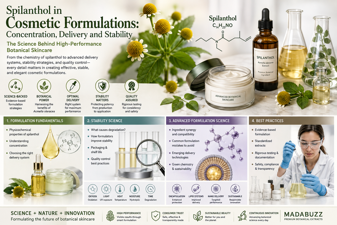 Spilanthol in Cosmetic Formulations: The Science of Concentration, Delivery and Stability